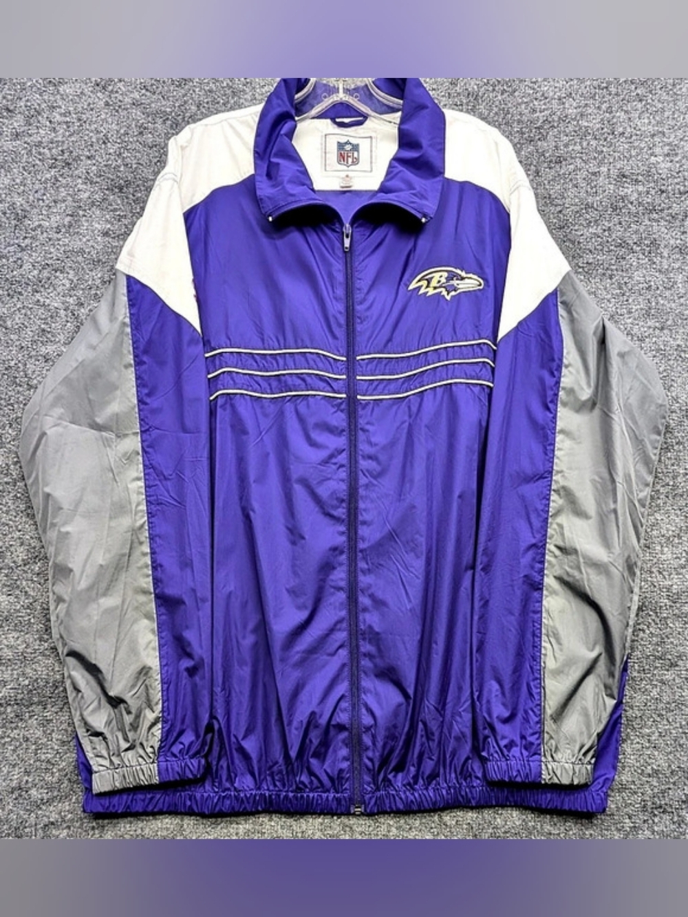 NFL Baltimore Ravens jacket Color Block Windbreaker Size XL Like New